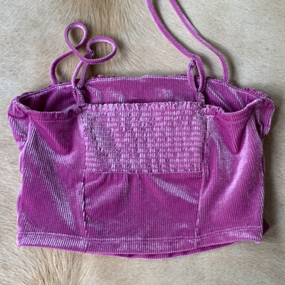URBAN OUTFITTERS Pink CORDUROY Cami CROPPED TANK TOP - Picture 5 of 5